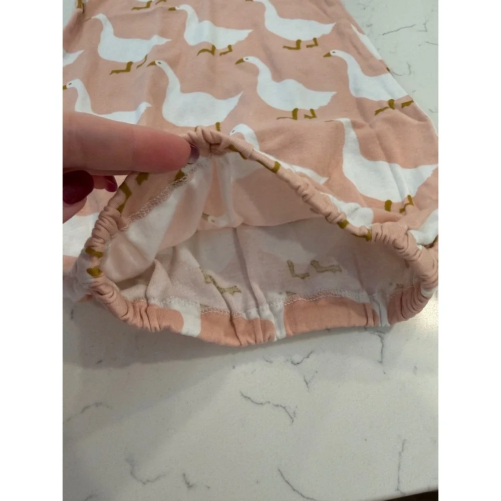 Zebi Baby Pink Goose Print Long Sleeve Infant Gown Sleep Sack 0-3 Months